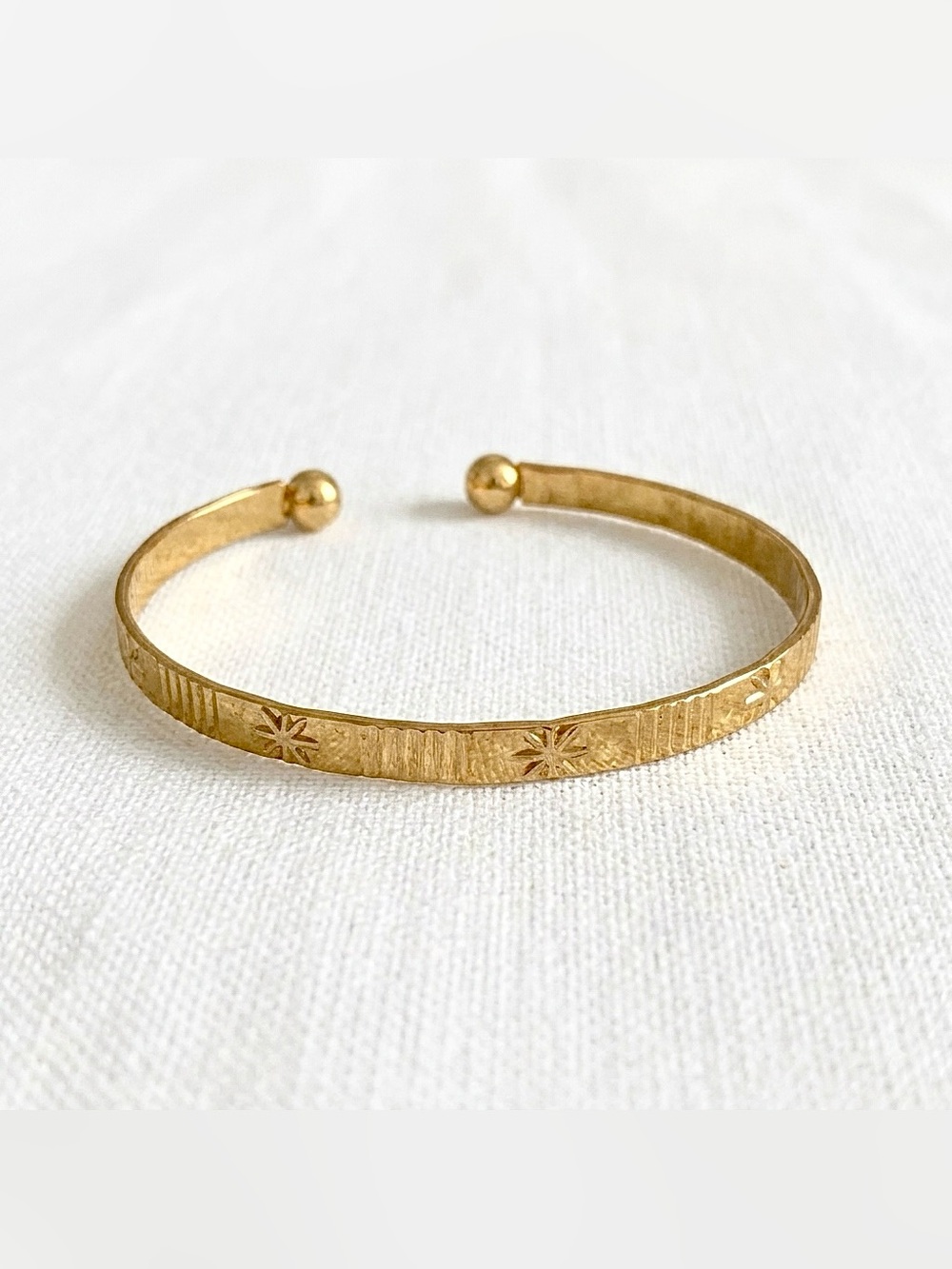 14k Gold Plated Bangle adjustable bracelet - Cuff Bracelet
